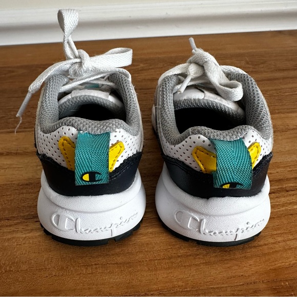 Champion Baby Toddler Size 7 White Orange Blue Retro Shoes Sneakers - Picture 5 of 9